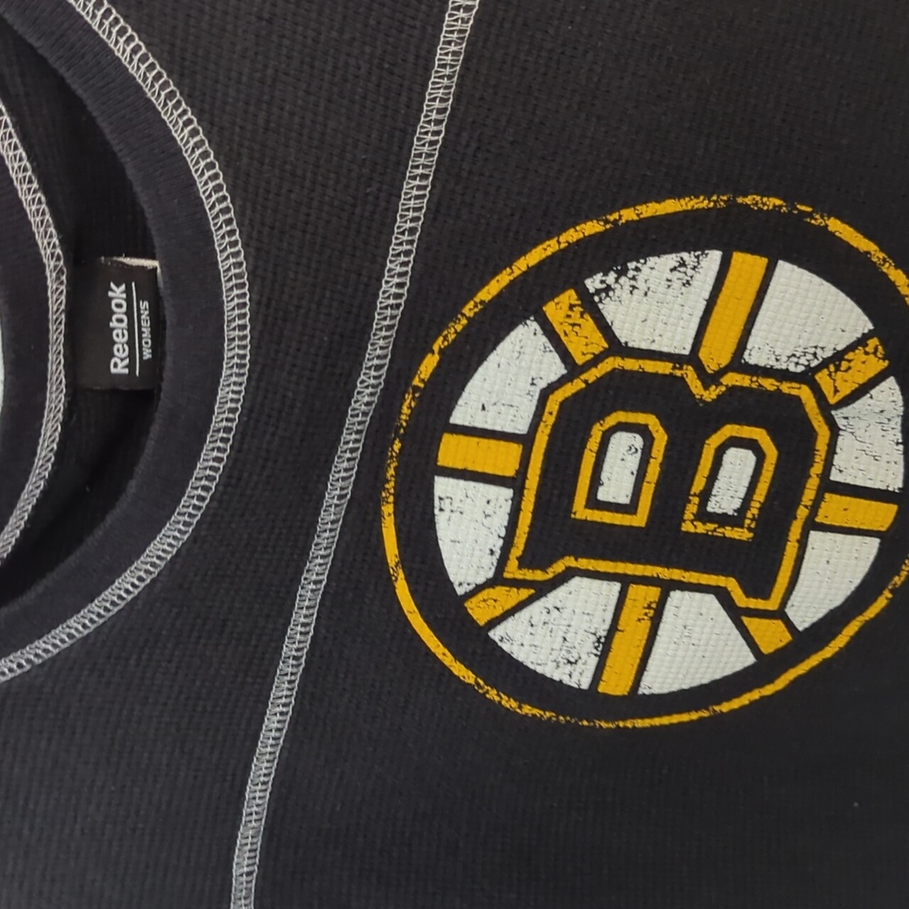 Boston Bruins Reebok Sz L Women Black Long Sleeve - Picture 2 of 5